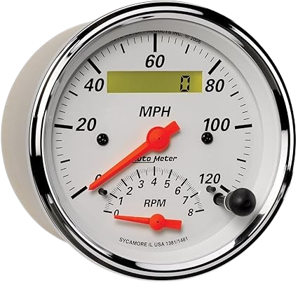 AutoMeter 1381 Gauge – Arctic White Tach/Speedo
